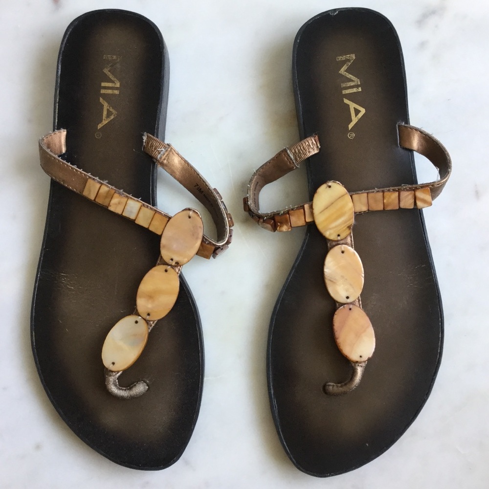 MIA Beaded Thong Sandals